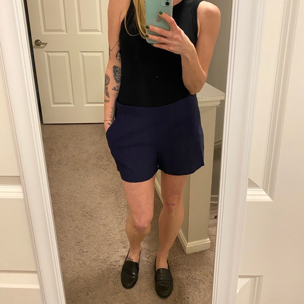 NY & Co, navy, shorts, stretch fit, w pockets, L